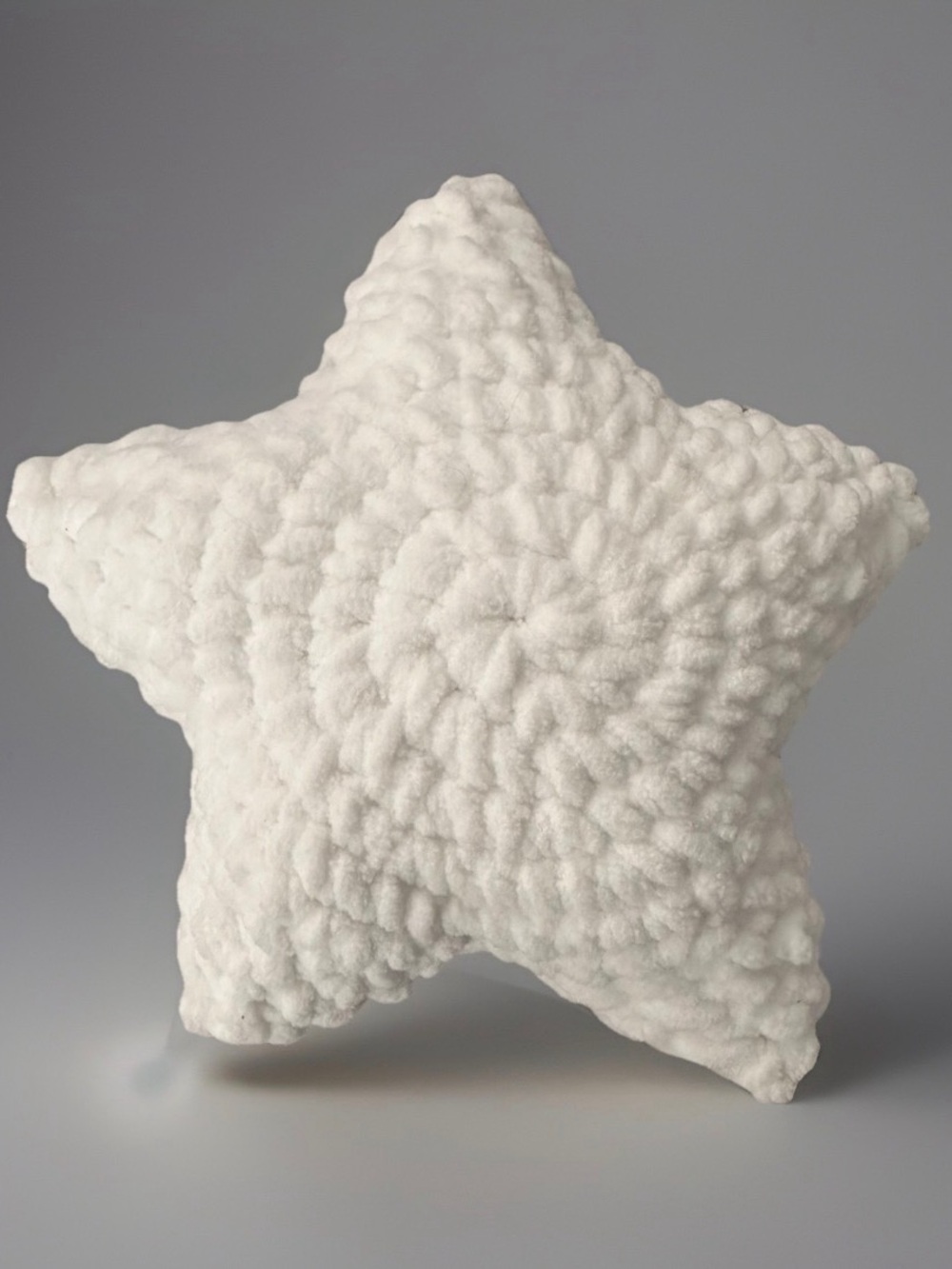 Crocheted Plush Star Accent Pillow Set - Pink, White & Beige - Picture 4 of 5